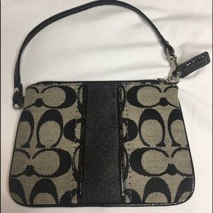 COACH black wristlet
